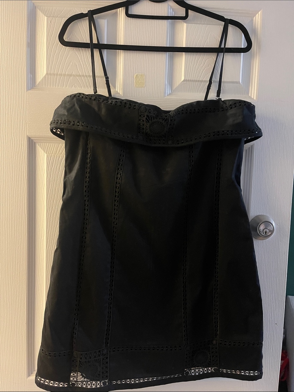 NWT J.CRew Women’s Black Strapless convertible Dress with Lace Trim